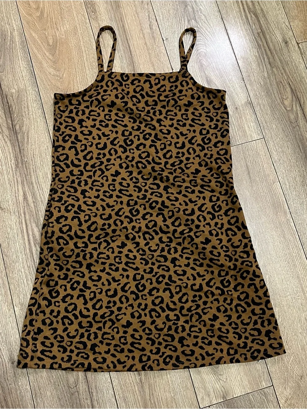 Old Navy Brown & Black Leopard Print Spaghetti Strap Dress